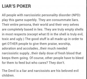 Liars poker #IKnowWhatYouAre #ToxicNonsense #Narcissist