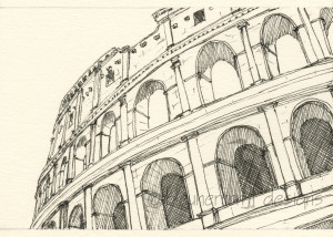 Displaying 20> Images For - Roman Architecture Colosseum Drawing...