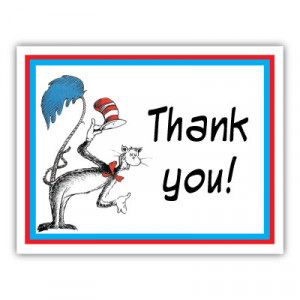 Dr. Seuss Note Card-cat in the hat, thing 1