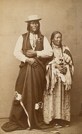 Chief Spotted Elk (Big Foot) and his wife White Hawk - 1872