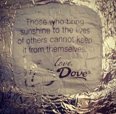 Dove chocolate wrapper quotes