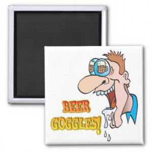 BEER GOGGLES funny drinking design Refrigerator Magnets