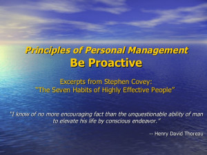 Habit 1 Be Proactive Stephen Covey