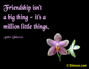Friendship isn’t a big thing — it’s a million little things ...