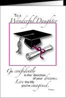 Daughter, Graduation, Cap and Diploma card - Product #566045
