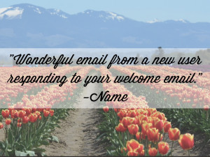 ... email from a new user responding to your welcome email.