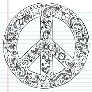 9370277-hand-drawn-sketchy-peace-sign-doodle-with-flowers-hearts-and ...
