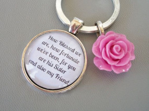 Sisters Quote Gift keyring, Sister In Law gift, bridesmaid gift ...