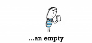 Sadness is, an empty jar of coffee.