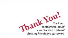 Thank you for your Referrals ♥ More