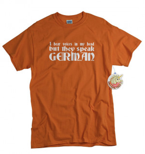 Funny German T-shirt I hear voices in my head Germany humor for men ...