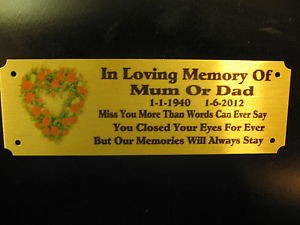... BRASS EFFECT BENCH MEMORIAL PLAQUE WITH ANY WORDING YOU WISHxxxxx