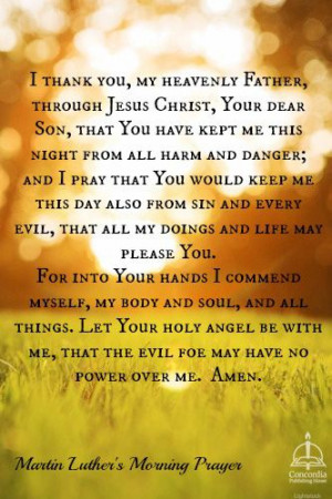 Martin Luther's Morning Prayer