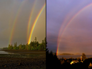 Double rainbow out of my window over Arkonaplatz, Germany.” Photo ...