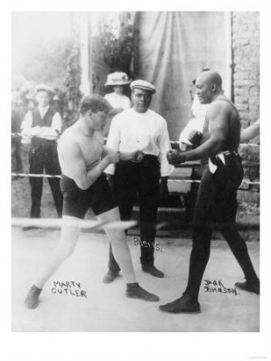 Boxers Marty Cutler and Jack Johnson Photograph