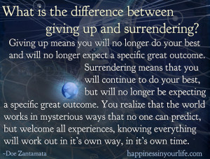 What's the difference between giving up and surrendering?