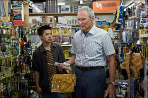 Clint Eastwood with Bee Vang in 'Gran Torino' in 2008.