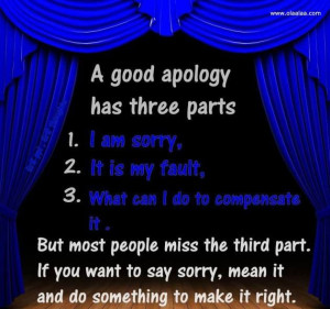 good apology....