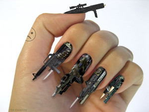 3D Machine Gun Nail Art on Super Super Magazine