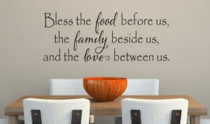 Bless The Food Before Us Wall Decal - Kitchen Vinyl Decal - Bless Our ...