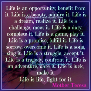 Life is an opportunity..