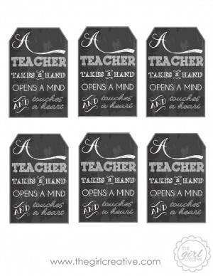 Say Thank You to a Teacher ~ Sisterhood Saturday. DIY gift tags for ...