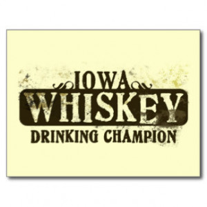 Iowa Whiskey Drinking Champion Postcard