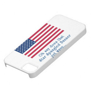 American Flag with Star Spangled Banner Quote iPhone 5 Cases