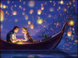 Beautiful Rapunzel Floating Lanterns Princess Rug
