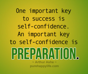 ... self-confidence. An important key to self-confidence is preparation