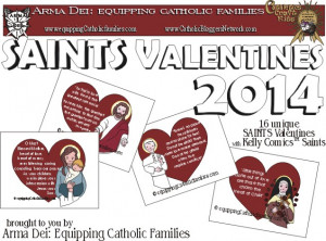 ... Catholic Families will receive our SAINTS Valentines FREEBIE