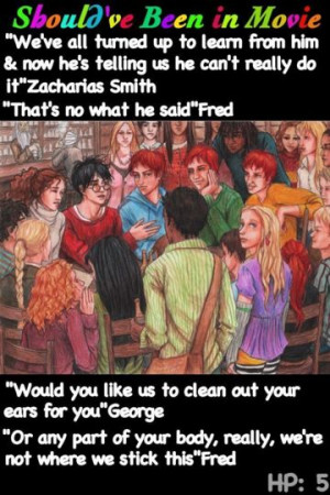 Phoenix Should've Been in Movie Zacharias Smith George Weasley Fred ...