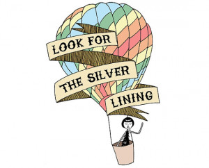 Look for the silver lining // art print // inspirational quote hot air ...