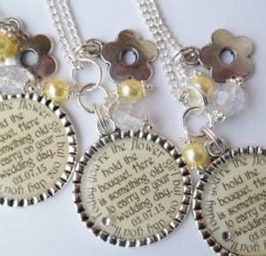 Personalized Flower Girl Gift Necklace with quote choice color Wedding ...