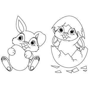 easter bunny clipart black and white