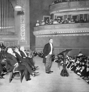 Booker T. Washington holds the audience spellbound during his ...