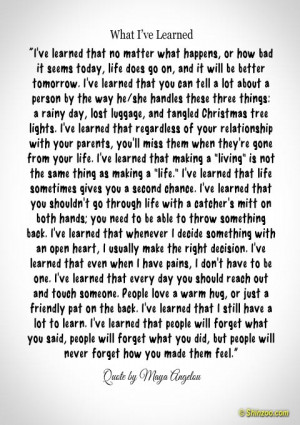 in Famous People Quotes , Maya Angelou , Quotes About Life