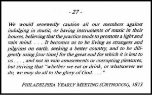 Quaker Quote on the Arts, 1873