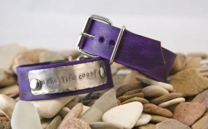 leather bracelet, quote, message, with buckle