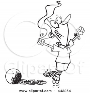 ... Black-And-White-Outline-Design-Of-A-Woman-Breaking-Free-From-Debt.jpg