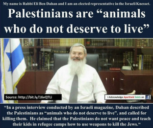 Knesset member inhuman Rabbi Eli Ben Dahan:”Palestinians are animals ...