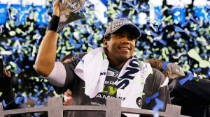 Seattle Seahawks quarterback Russell Wilson with the Vince Lombardi ...