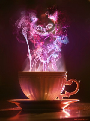 smoke Alice In Wonderland tea Cheshire Cat ghost cheshire