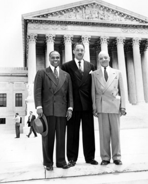 Making the case Thurgood Marshall, center, argued the Brown v. Board ...