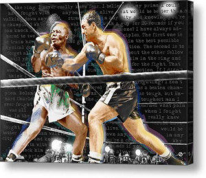 Rocky Marciano V Jersey Joe Walcott Quotes on Stretched Canvas