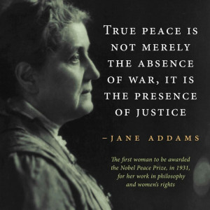Jane Addams, pioneer in settlement work, founder of Hull House in ...