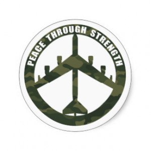 Peace Through Strength Stickers