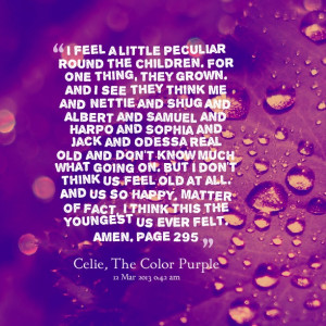 quote is important to the transformation of Celie. Throughout Celie ...