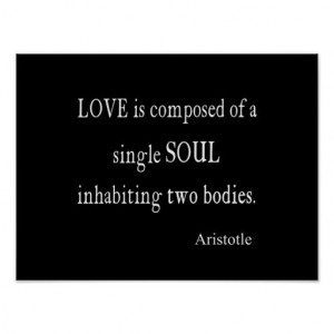 Vintage Aristotle Love Single Soul Black Quote Poster