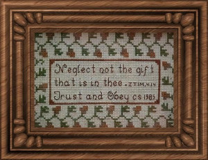 ... And Stitched In 1985. The Bible Verses Came To Me In A Dream